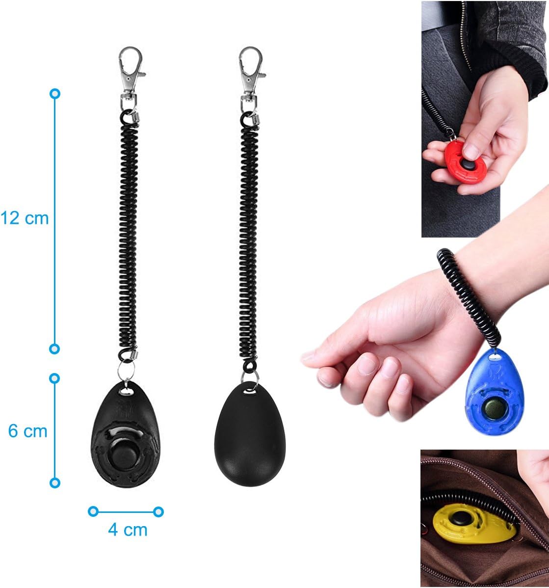 Clicker with wrist band clip