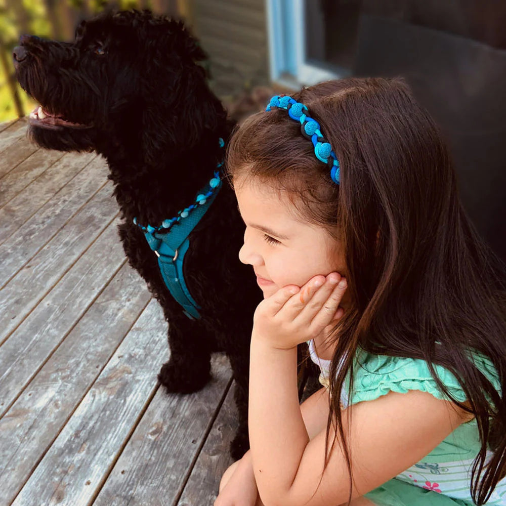 Lava Bead Dog Collar & Hair Band